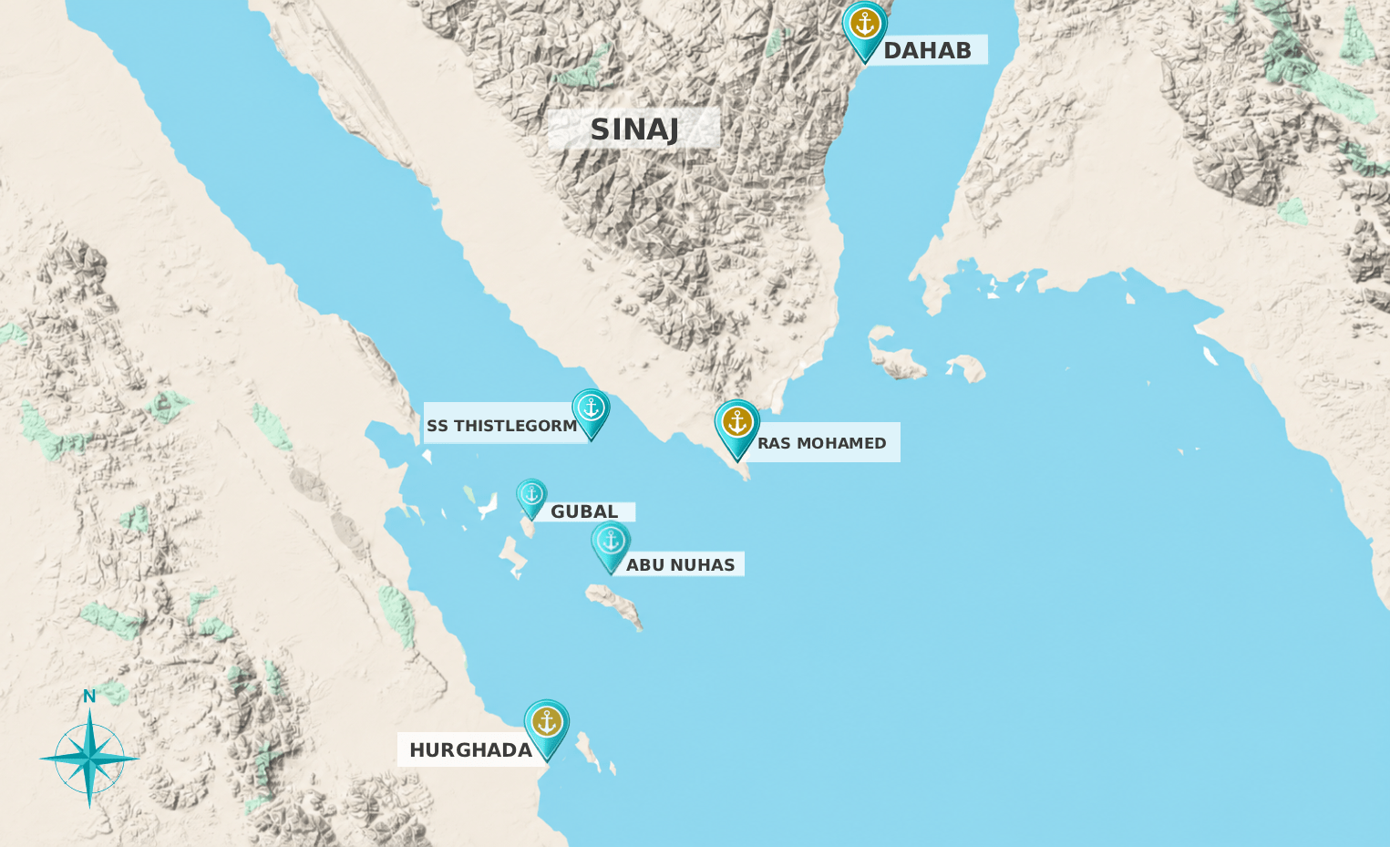 mapa north dahab